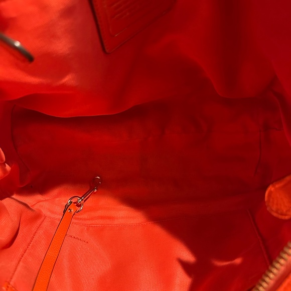 Coach Tatum Orange Leather Whiplash Tote Handbag Bag Purse F34398 Rare - Picture 11 of 15